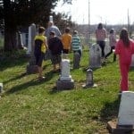 The class visits the Big Run Cemetery.