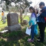 Students learn about symbols on gravestones.