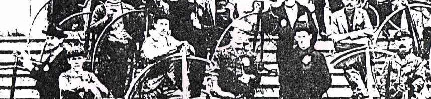 Garrett Henricks is second row, far left. Taken c.1893-95, on the south steps of the Indiana State Capitol