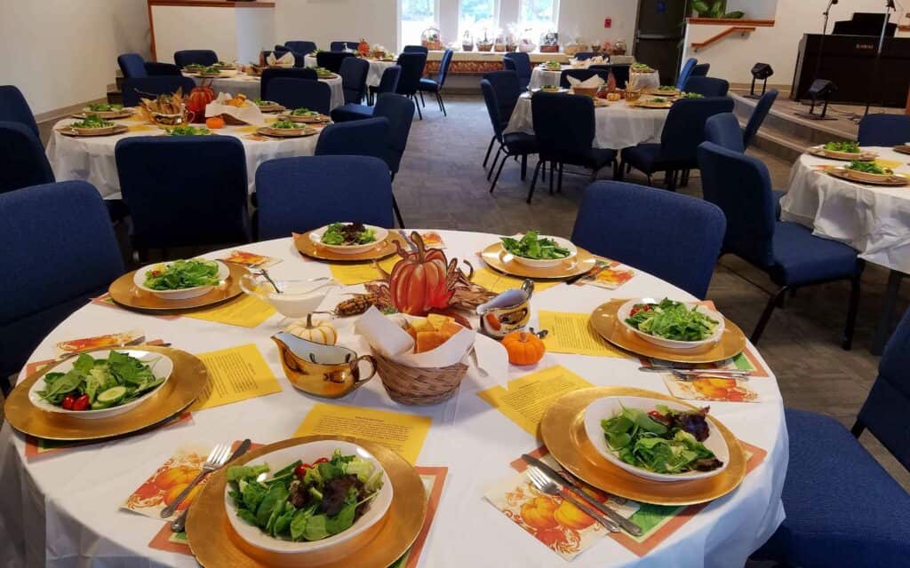 harvest luncheon tables