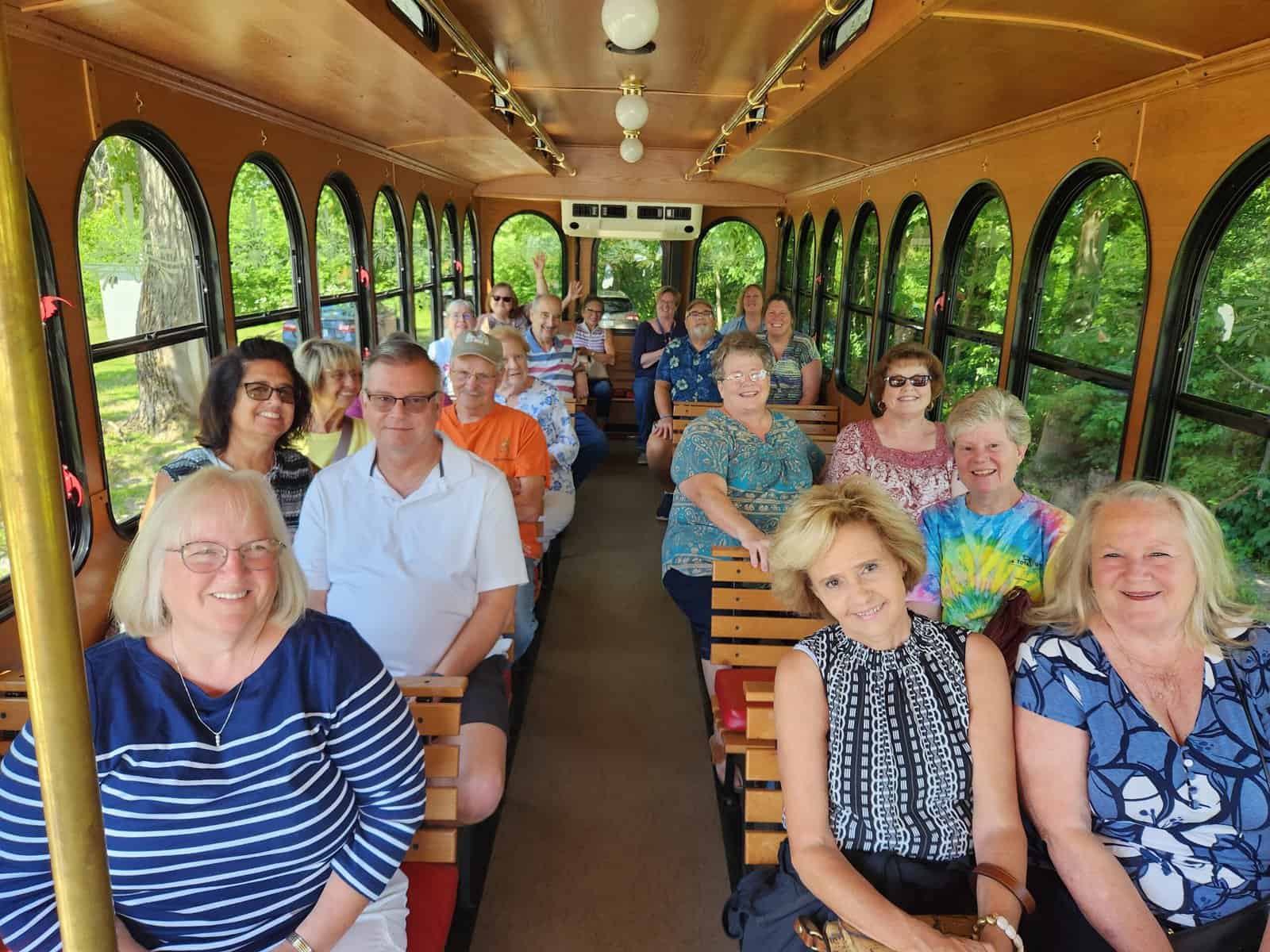 passengers on trolley